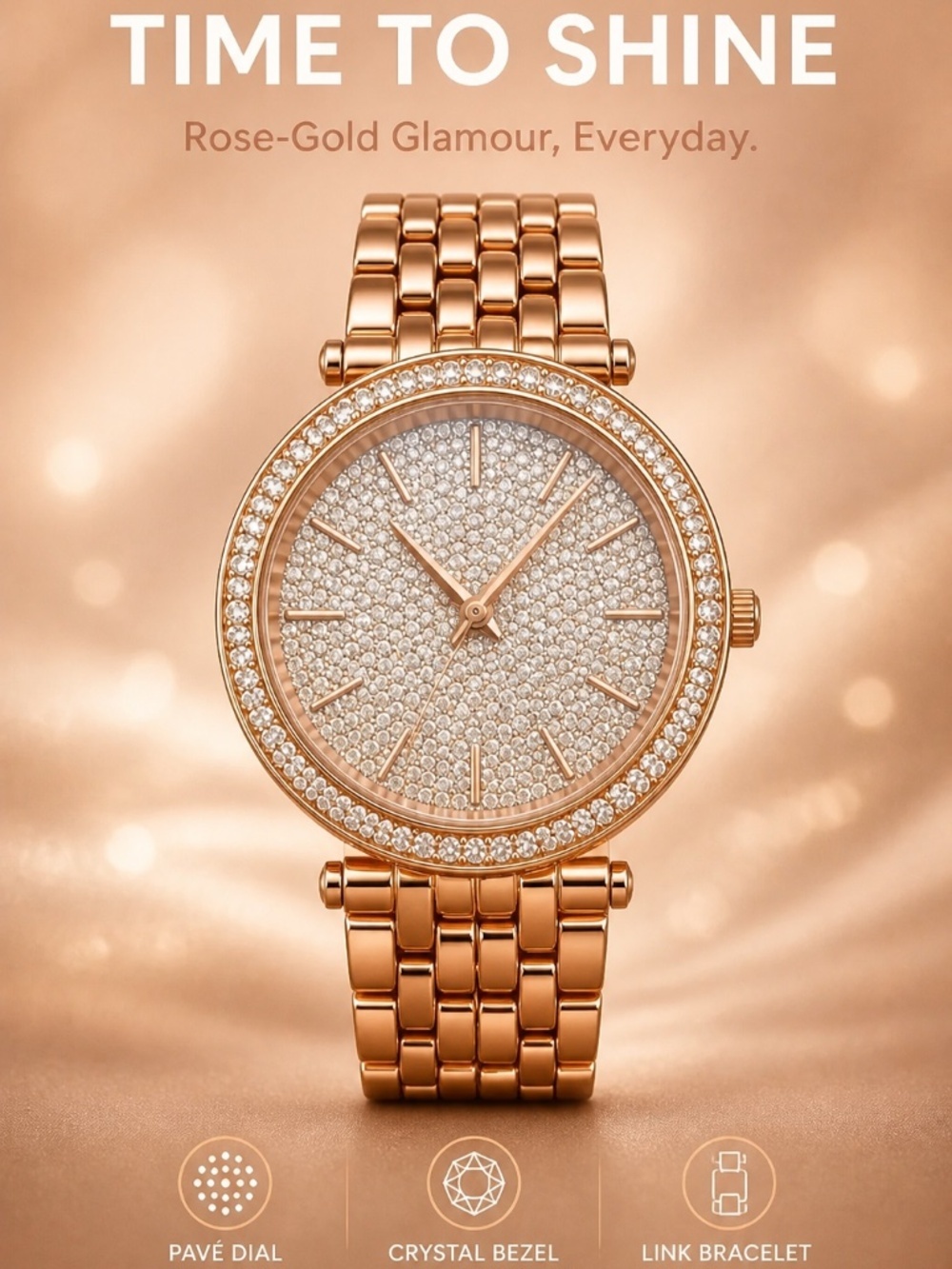 Michael Kors Darci Rose Gold Dial & Band For Women (Original Price: $325)